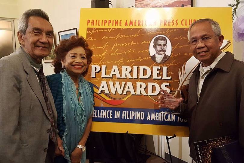 Jesse Reyes, with his high school teacher from the Philippines, at the Plaridel Awards on Oct. 7, 2016.