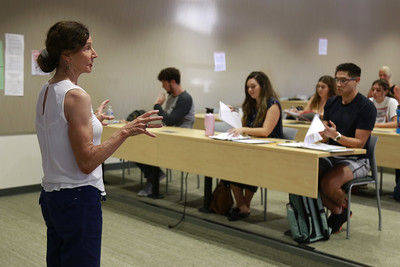 professor lecturing an entrepreneurship course