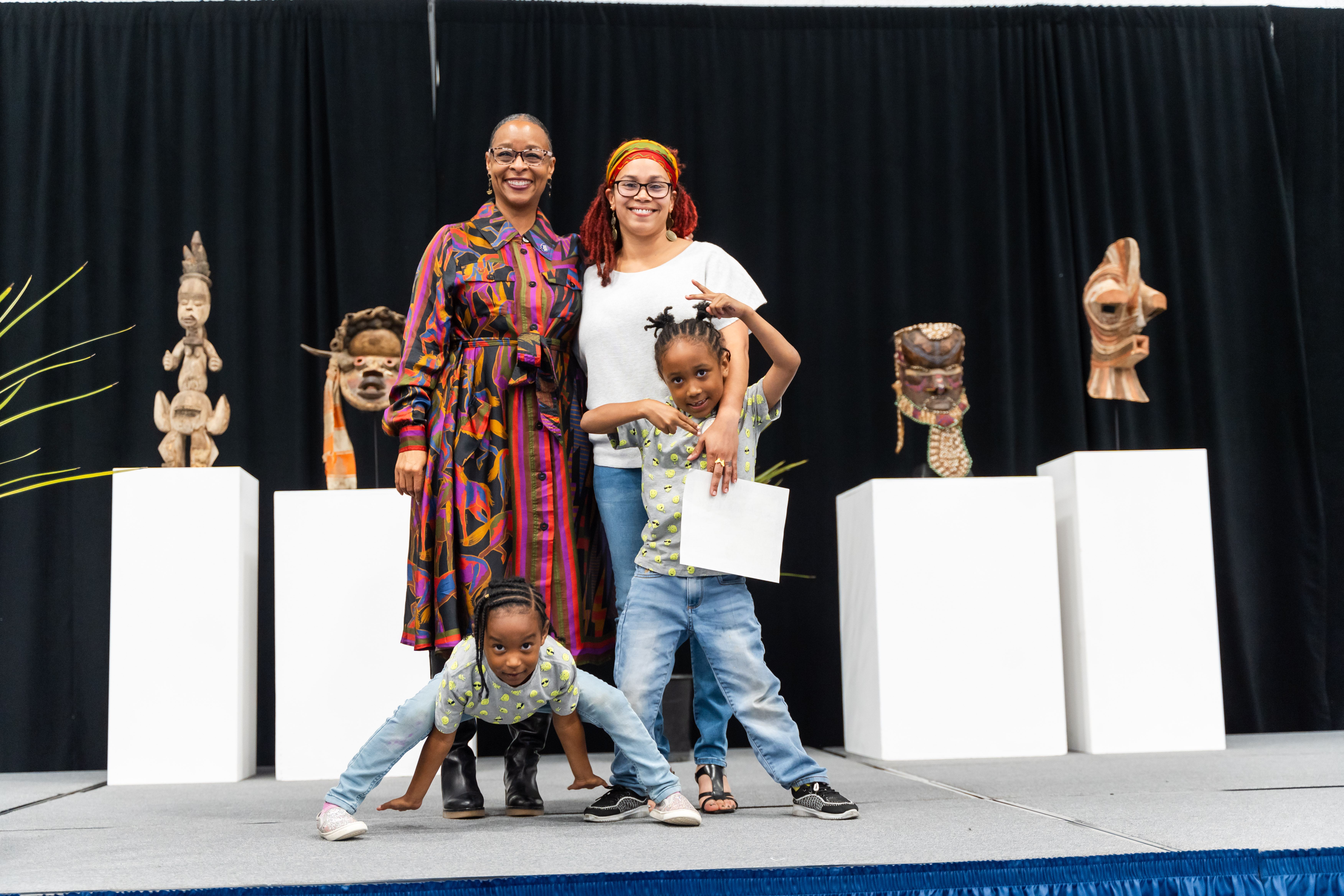 Alexis with President Hands and her children at the 2024 Annual Scholarship Awards