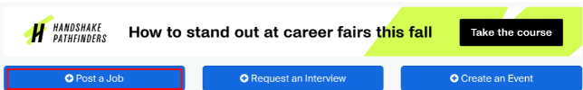 Post a job on Handshake