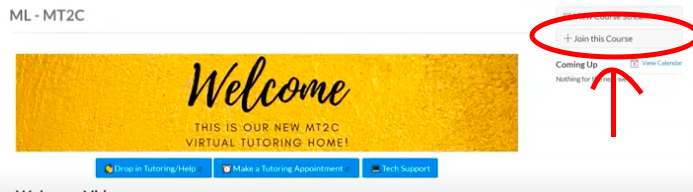 a screenshot of the 'Join This Course' link in Canvas.